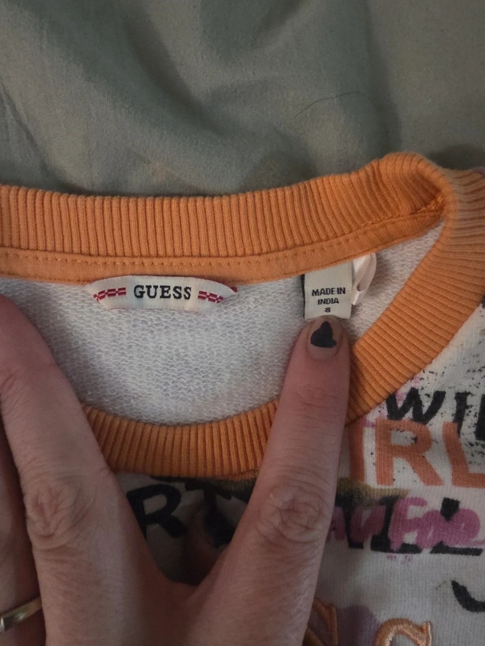 GUESS Women's Orange Crewneck Sweater